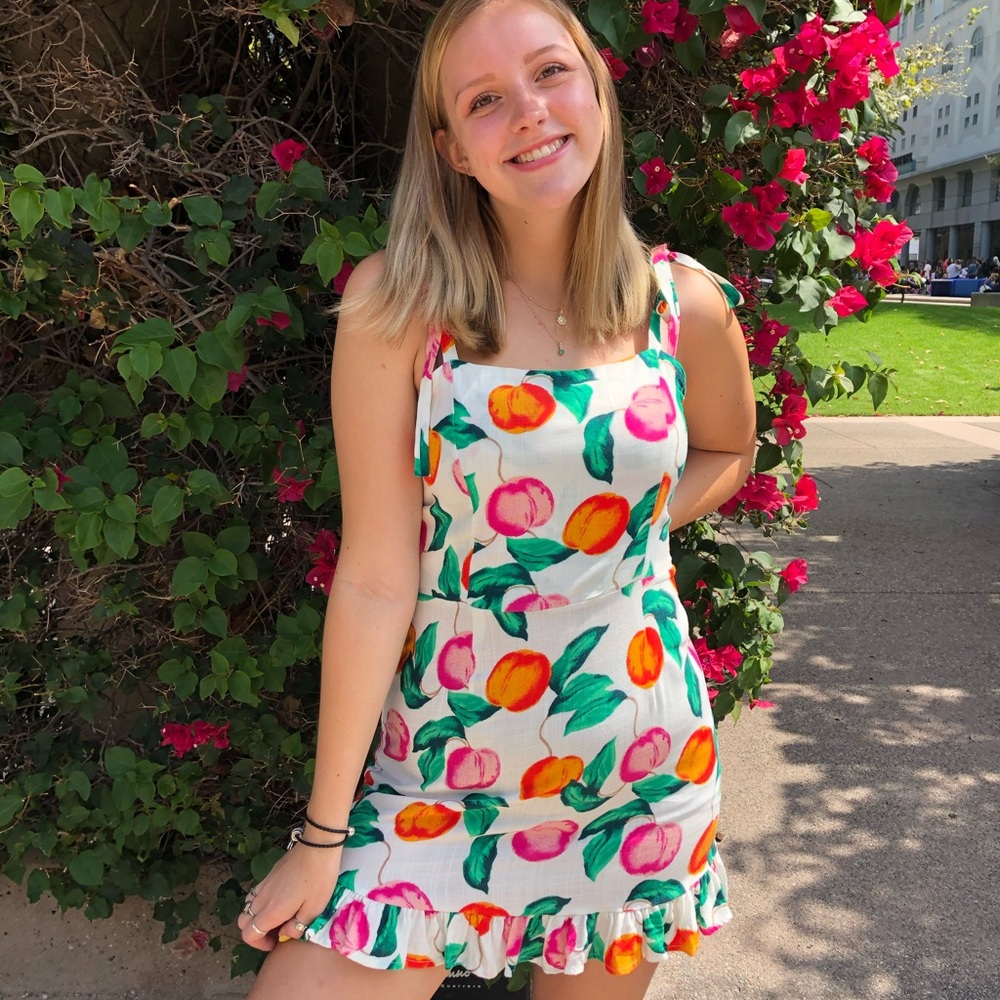 Peach Print Summer dress